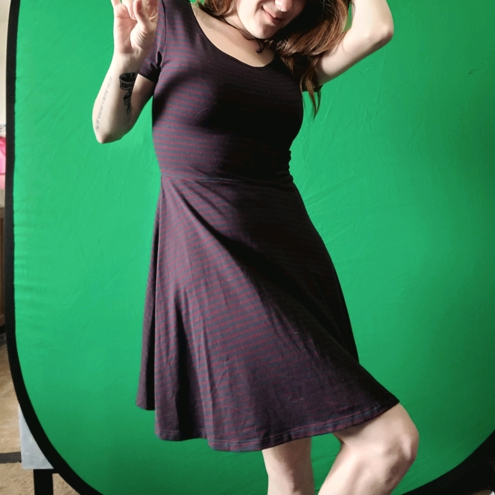 Striped skater dress